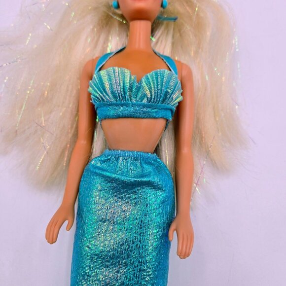 1991 Mattel Mermaid Barbie Doll 1991 1434 Blonde Glitter Hair Read - Picture 16 of 16